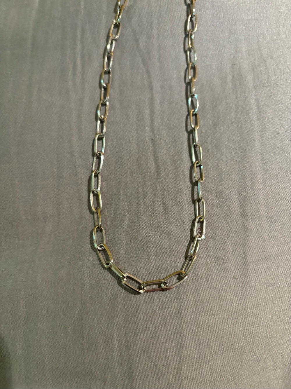 Silver Paperclip Chain Necklace